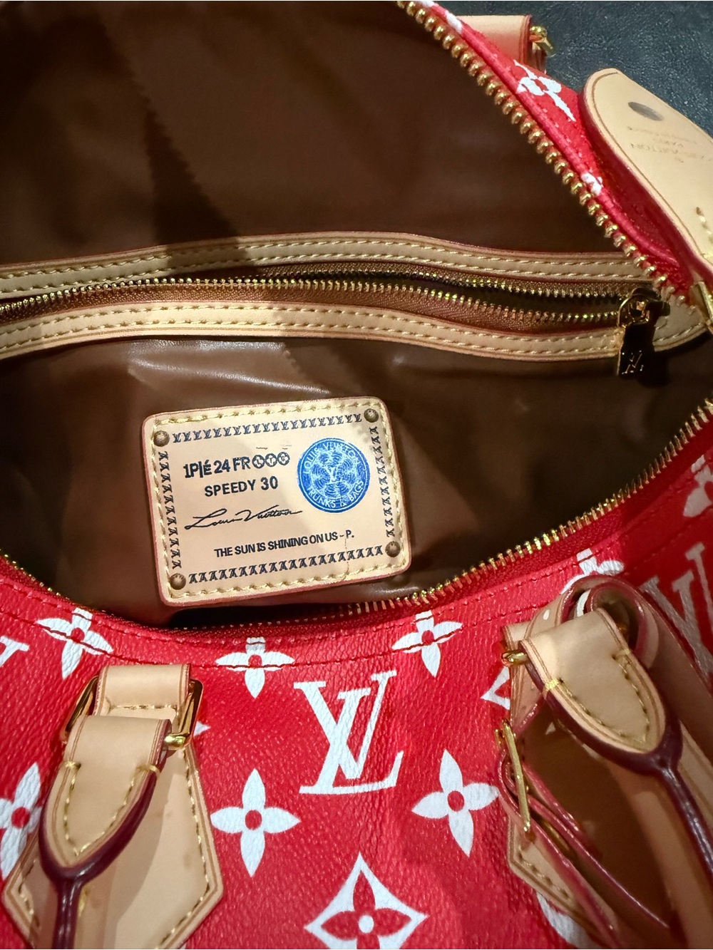 Fashion  Red Monogram Crossbody Bag with Coin Pouch NEW